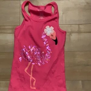 A pink flamingo tank top.size 7/8